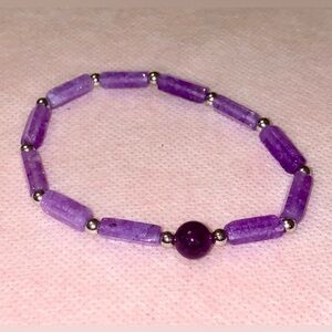 Purple Amethyst Beads Bracelet